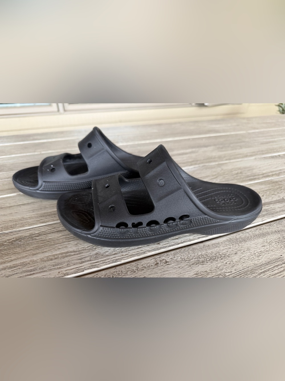 Crocs Classic Sandal Black Two Strap Slides New Never Worn Womens 9 Mens 7